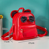 Small Leather Backpack for Women Multi-Function Girls School Bag