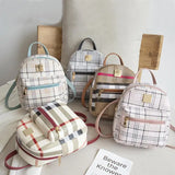 Teenage Girls Plaid Mini Backpack Small Bagpack Female Shoulder Bag
