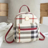 Teenage Girls Plaid Mini Backpack Small Bagpack Female Shoulder Bag
