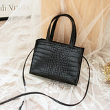 Crocodile Pattern Small Square Bag Women Handbags Shoulder Messenger Purses