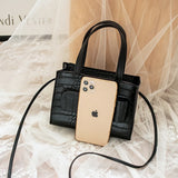 Crocodile Pattern Small Square Bag Women Handbags Shoulder Messenger Purses
