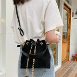 Mini Crossbody Handbags Bucket Bag Small Tassel PU Leather Women