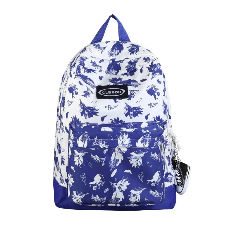 Nylon Clouds Printing Backpack Schoolbag for Teenage Girls
