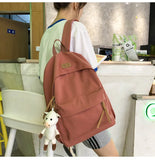 Nylon Student Schoolbag Waterproof Backpack Outdoor Travel