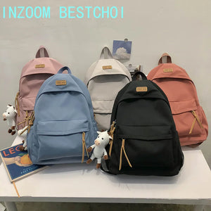 Nylon Student Schoolbag Waterproof Backpack Outdoor Travel