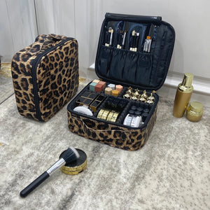 Leopard Waterproof Makeup Case Large Capacity Beauty Cosmetic Bag