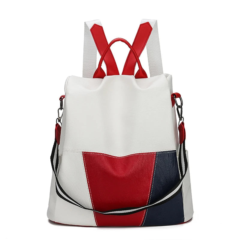 PU Leather Women Backpack Anti-Theft Travel Backpack Large Capacity