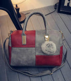 Hairball PU Leather Top-handle Bags Large Tote Bag