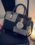 Hairball PU Leather Top-handle Bags Large Tote Bag