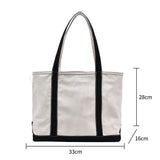 Striped Canvas Handbag Women Casual Shoulder Bag Adults