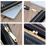 Phone Pocket Bag Over The Shoulder PU Leather Messenger Crossbody Bags For Women