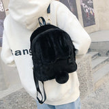 Pink Bunny Ears Backpack Harajuku Student School Bag