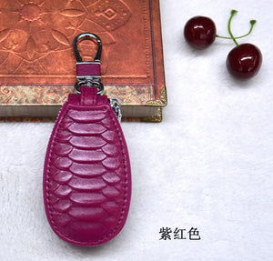 Leather Car Key Case Zipper Pouch