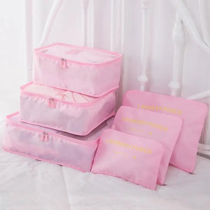6pcs Double Zipper Waterproof Travel Bags Set