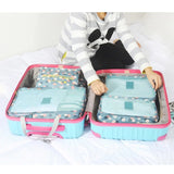 6pcs Double Zipper Waterproof Travel Bags Set