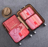6pcs Double Zipper Waterproof Travel Bags Set