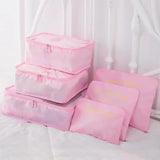 6pcs Double Zipper Waterproof Travel Bags Set