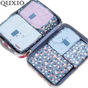 6pcs Double Zipper Waterproof Travel Bags Set