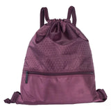 Portable Drawstring Backpack Large Capacity Travel Bag with Zipper