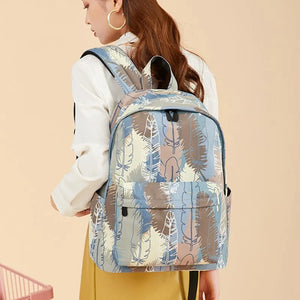 Printed Backpack Female Student School Bag Casual Anti-Theft Computer Backpack