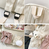 Pink Bunny Anime School Bag Girls Drawstring BookBag