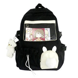 Pink Bunny Anime School Bag Girls Drawstring BookBag