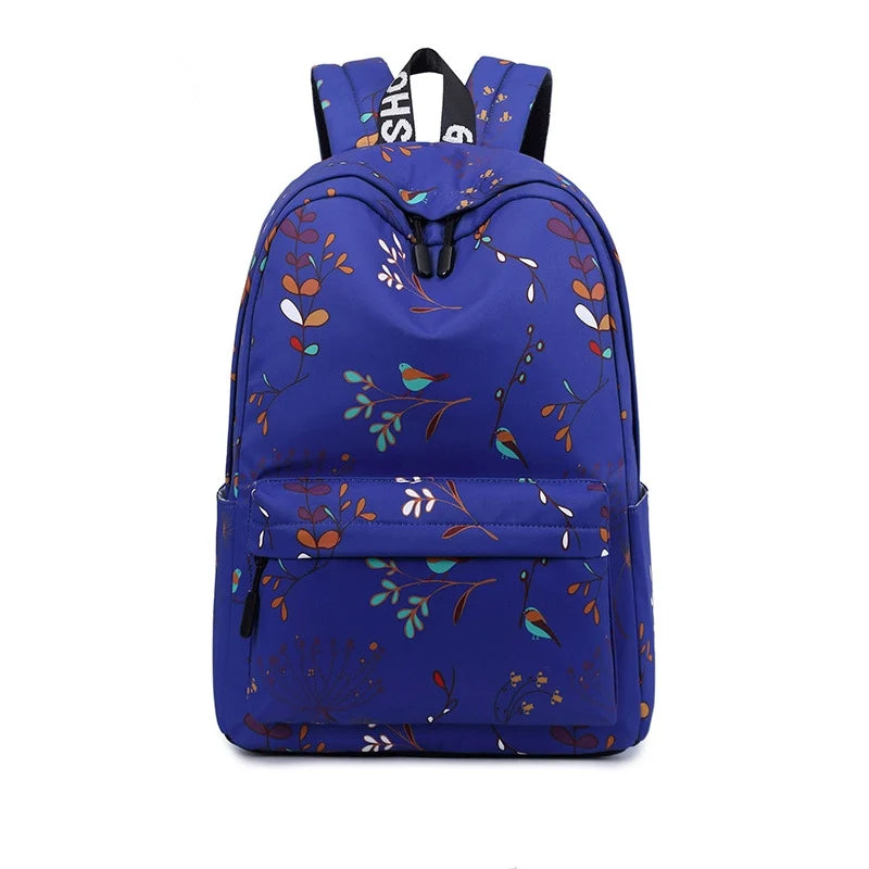 Forest Print Middle School Backpack - Waterproof Polyester Bag