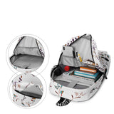 Forest Print Middle School Backpack - Waterproof Polyester Bag