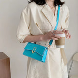 Retro Casual Lady Handbag Shoulder Bag PU Leather Small Square Bag