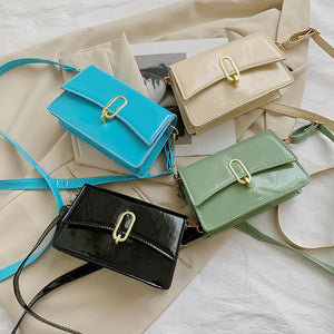 Retro Casual Lady Handbag Shoulder Bag PU Leather Small Square Bag