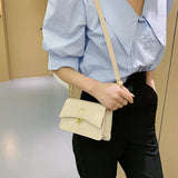 Retro Casual Lady Handbag Shoulder Bag PU Leather Small Square Bag