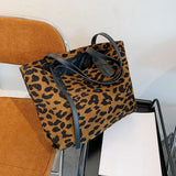 Leopard Print Faux Leather Shoulder Bag for Women