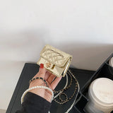 Pearl Chain Shoulder Bag Rhombus Messenger Mini Square Lipstick Bag