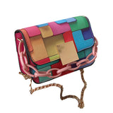 Retro Contrast Tote Handbag Small Clutch