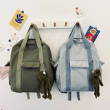 Women's Waterproof Nylon Backpack for Teenage Girl School Bag