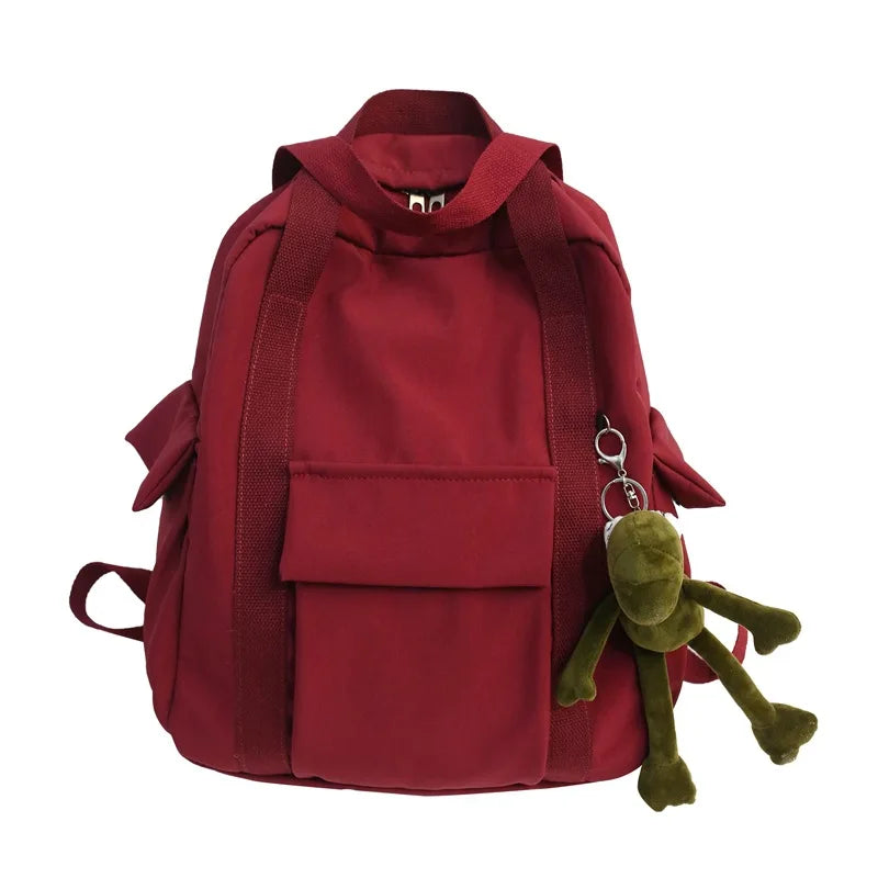 Waterproof Nylon Backpack for Teenage Girl School Bag