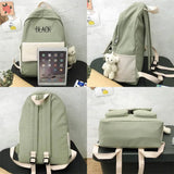 Women Backpack Harajuku Cotton Fabric School Bag Girl Book Lady Bag