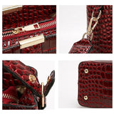 Summer Patent Leather Crocodile Pattern Shoulder Bag