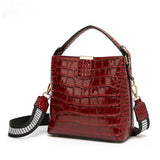Summer Patent Leather Crocodile Pattern Shoulder Bag