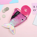 Sequined Fish Scale Purse Kids Mermaid Pouch