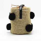 Round Straw Tote Handbag for Women