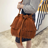 Tassels Bucket Shoulder Bag Large Size