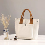Women Canvas Shopping Tote Bag Foldable Reusable Casual Handbag
