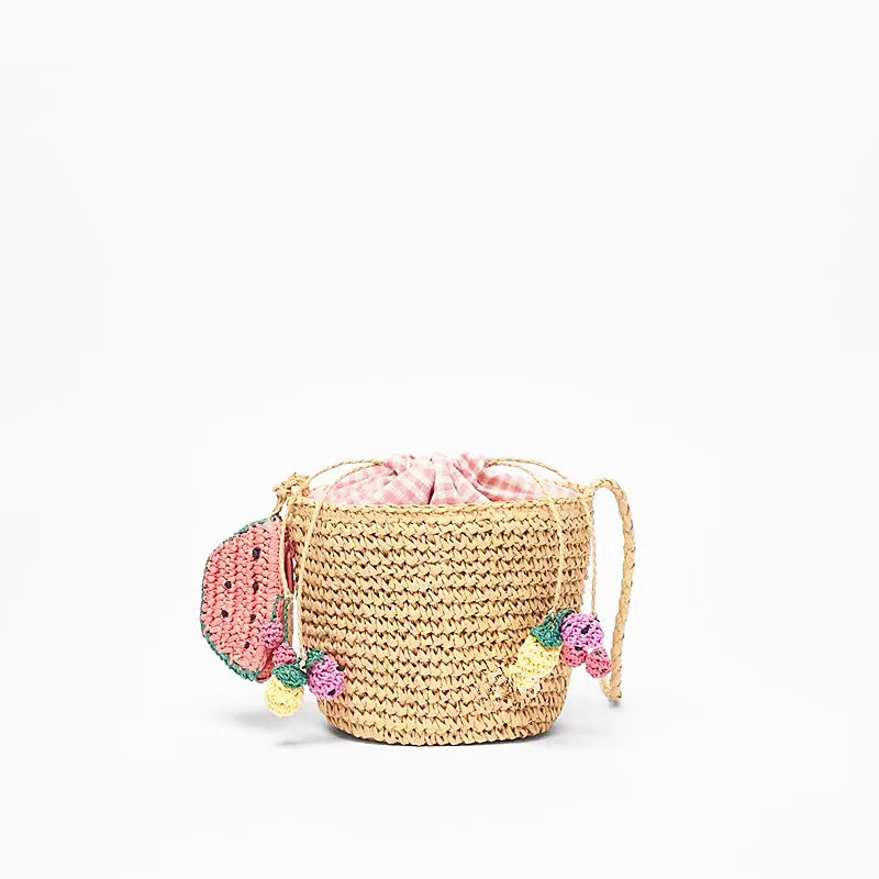 Summer Holiday Beach Bag Ladies Woven Bucket Bag Straw Bag