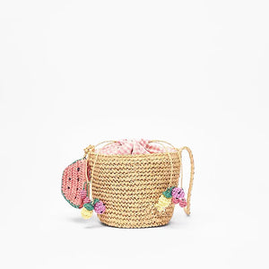 Summer Holiday Beach Bag Ladies Woven Bucket Bag Straw Bag