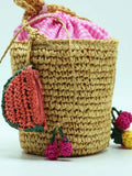 Summer Holiday Beach Bag Ladies Woven Bucket Bag Straw Bag