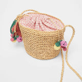 Summer Holiday Beach Bag Ladies Woven Bucket Bag Straw Bag