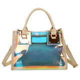 Clear PVC Multi-Function Messenger Bag Laser Shoulder Handbag