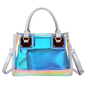 Clear PVC Multi-Function Messenger Bag Laser Shoulder Handbag