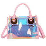 Clear PVC Multi-Function Messenger Bag Laser Shoulder Handbag